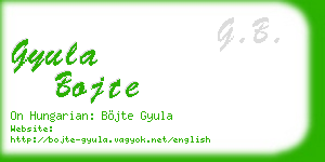gyula bojte business card